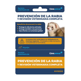 Tarjeta de prevención de la rabia + revisión veterinaria completa para hurones